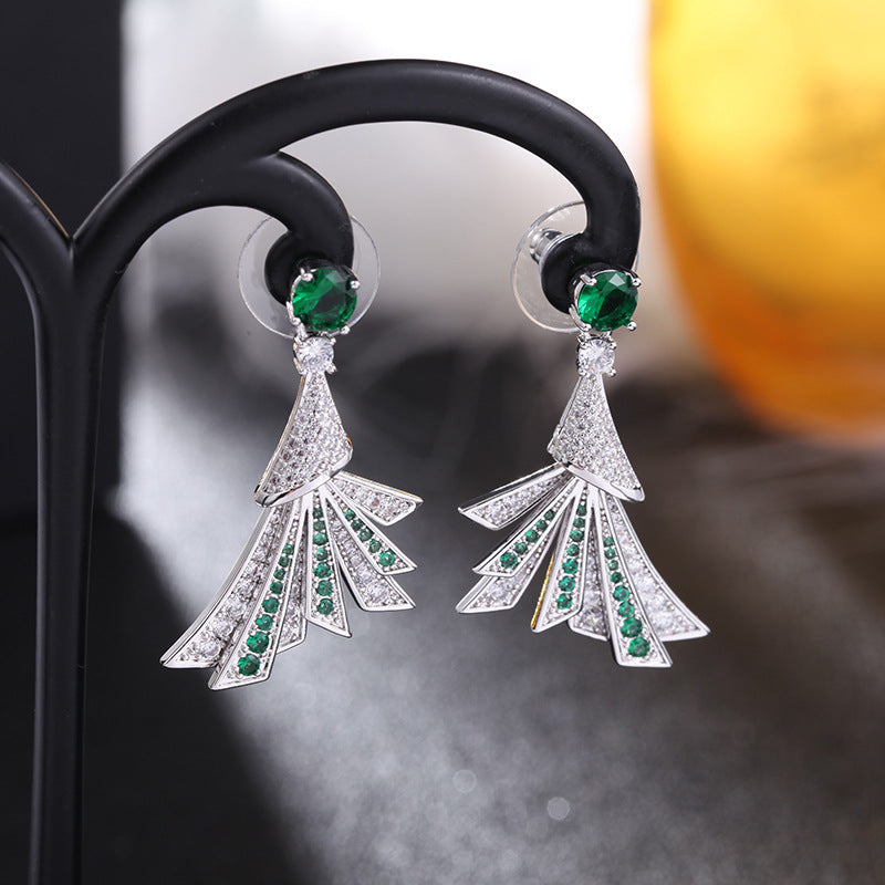 Colored zircon sector Earrings