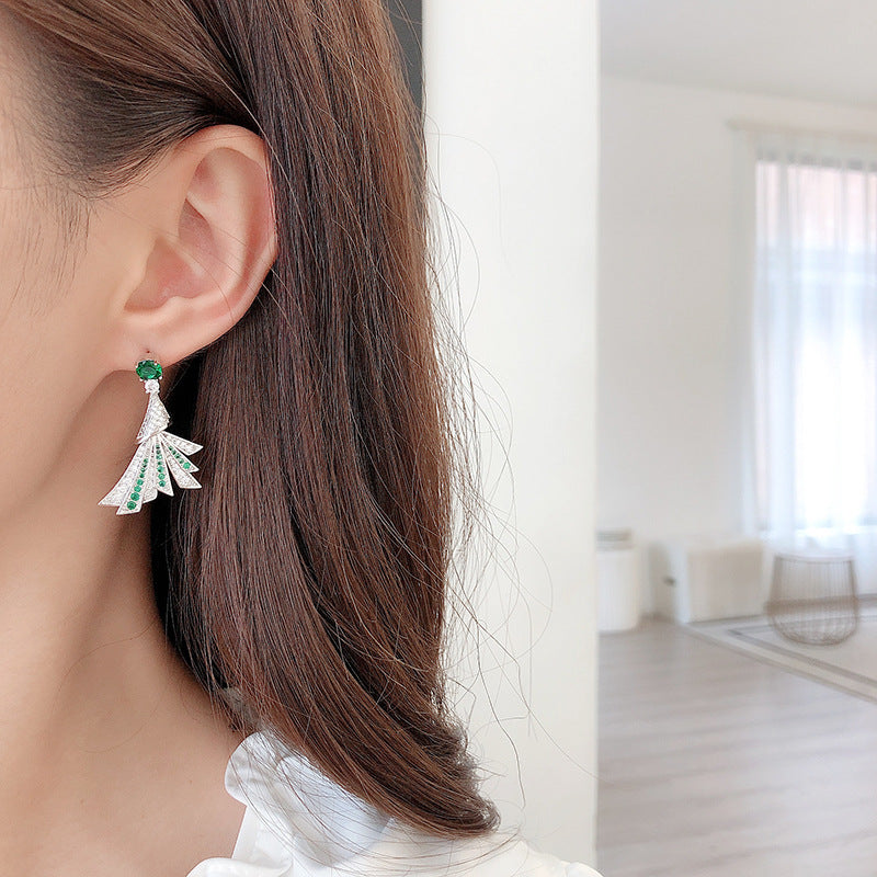 Colored zircon sector Earrings