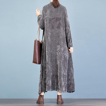 Buykud Elegant Comfortable Solid Color Warm Dress