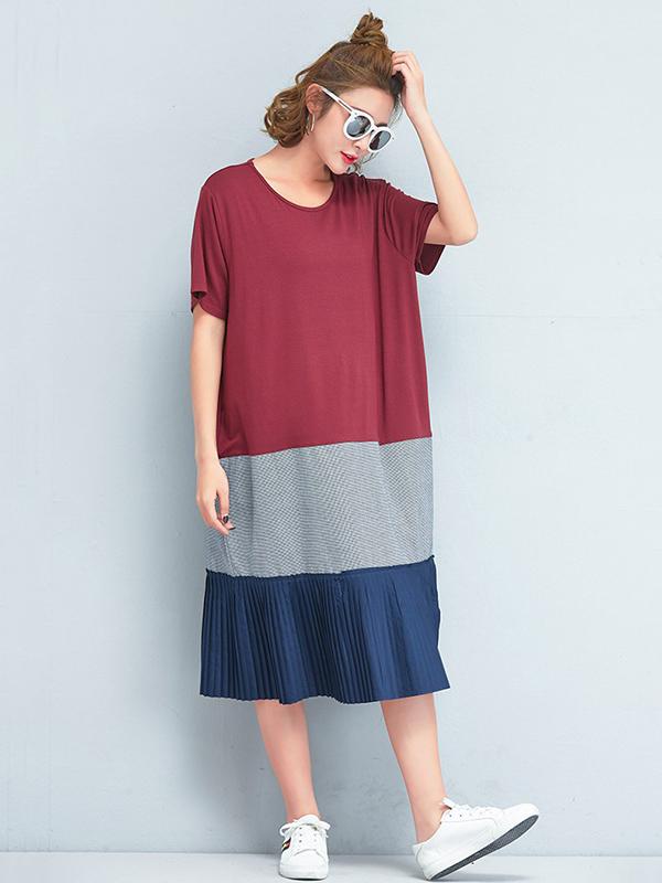 2019 Spring New Loose Split-joint Dress