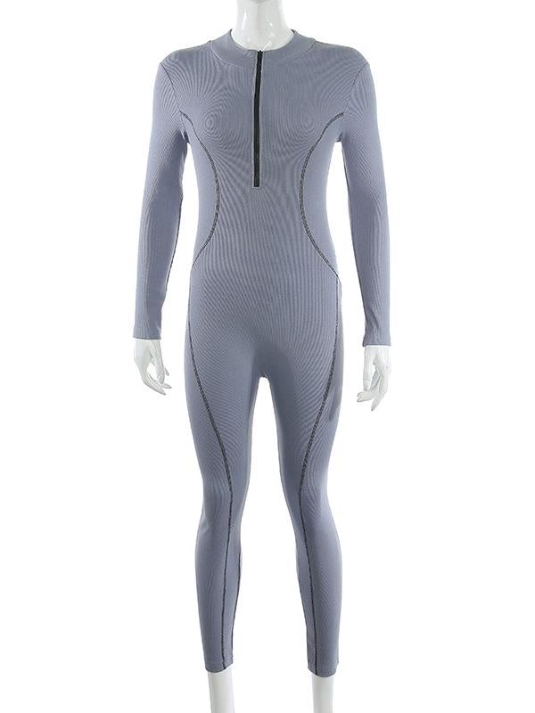 Zipper Long Sleeves Jumpsuits