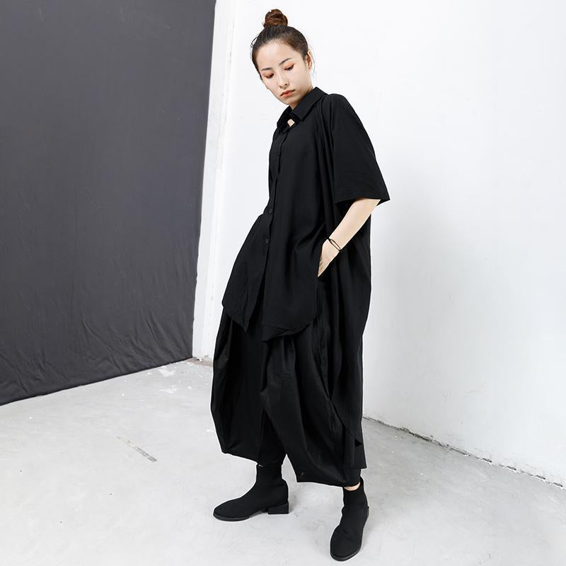 Double Layer Solid Color Personality Shirt