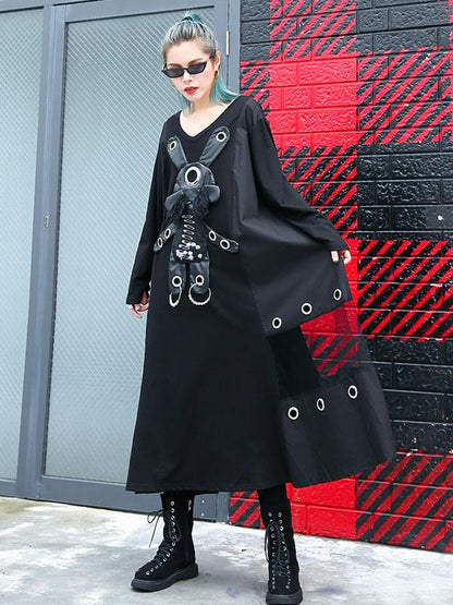Loose Rabbit Split-joint Long Dress