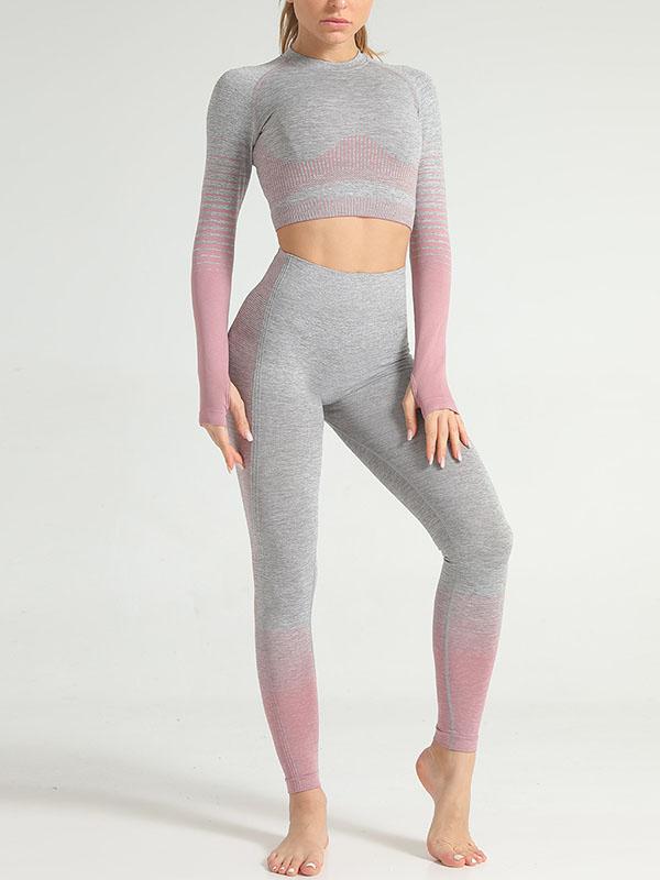 Stripe Knitting Yoga Suits