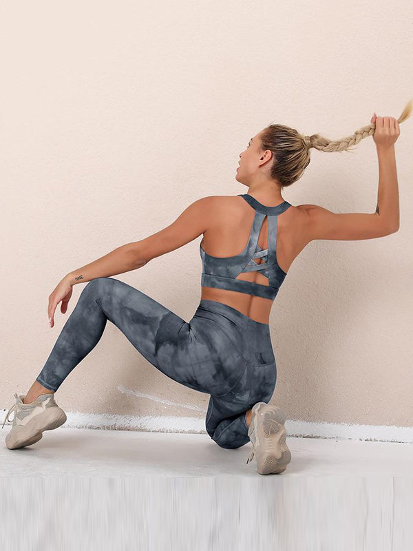 Tie-Dyed Bra&Leggings Suits