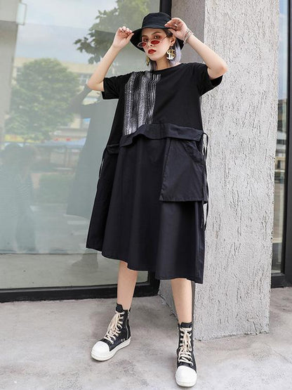 Loose Oversize Split-joint  Short Sleeves Dress