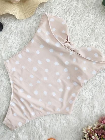Plunge Neck Top With High Cut One-piece Swimsuit