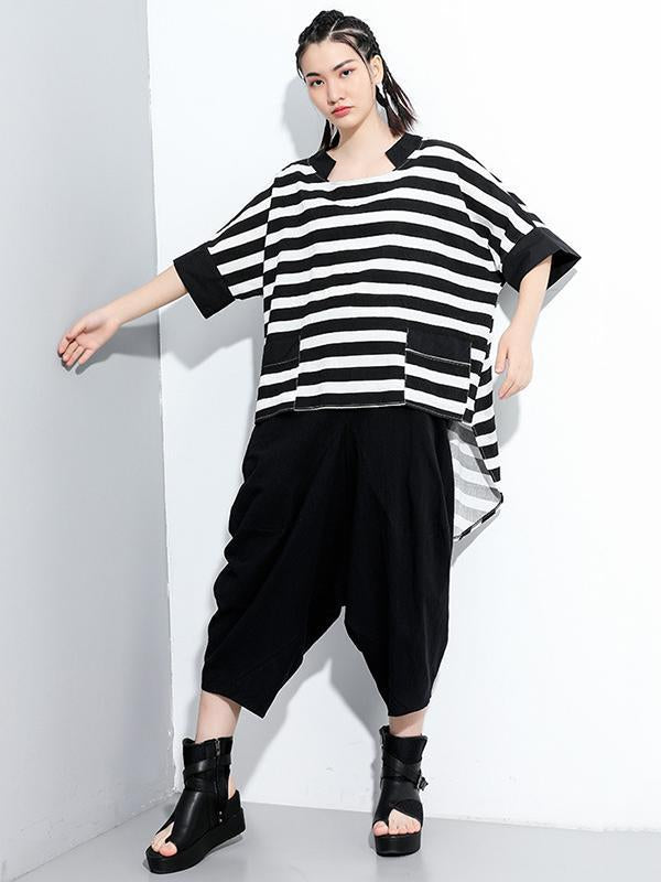 Original Striped Round-Neck T-Shirts Tops