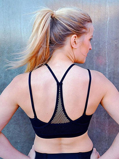 Mesh Letter Printed Sports Bra