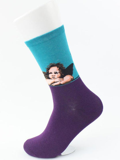 Vintage Literary Abstract Print Socks