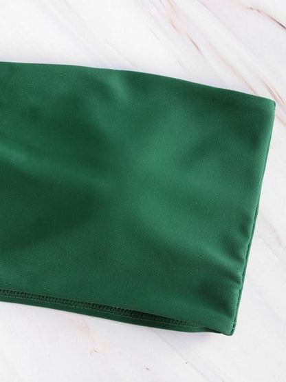 Plain Bandeau Bikinis Swimwear