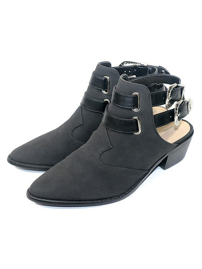 Fashion Double Buckle Pointed Shoes