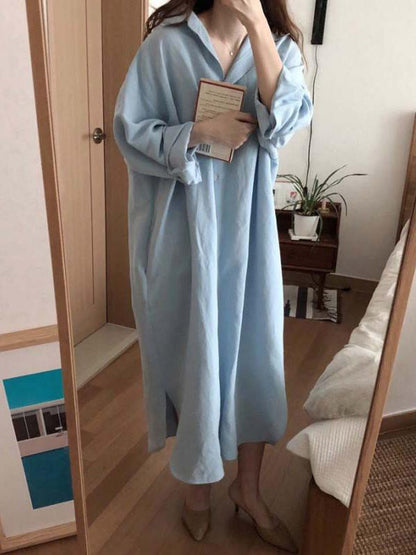Chic Loose Long Shirt Dress