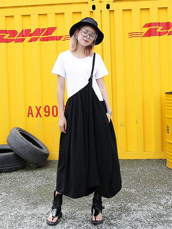 Loose Fashion Designed T-shirt and Skirt Suits