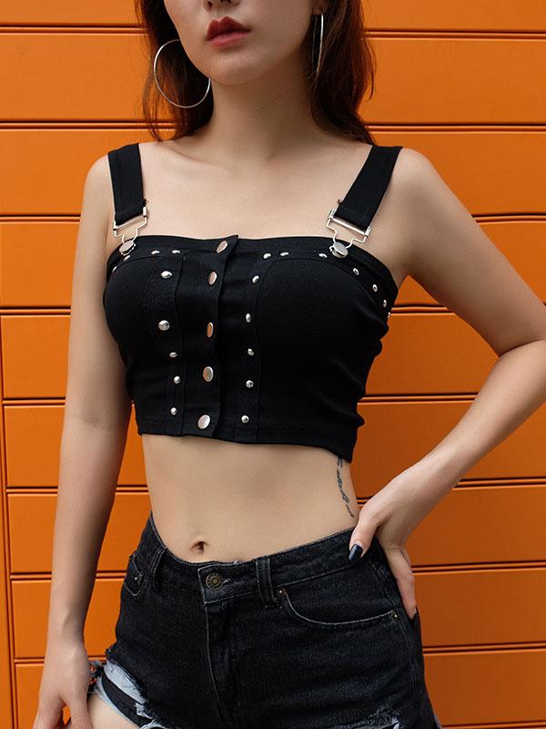 Fashion Sexy Straps Buckle Vest Top