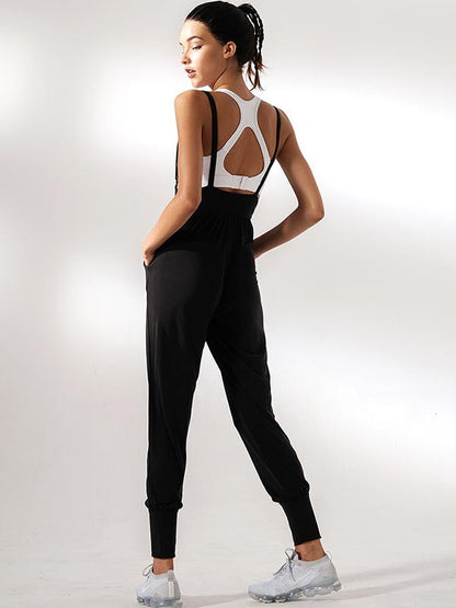 Solid Sports Overall Jumpsuits
