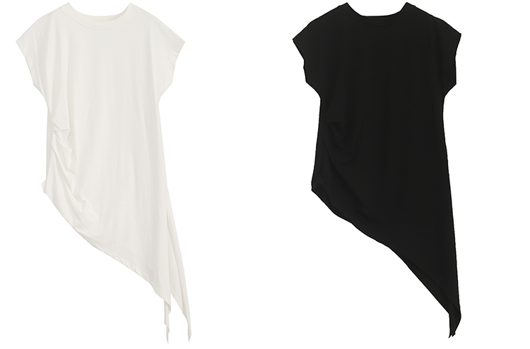 LOOSE COPPED COTTON CHIC DESIGNED LONG T-SHIRTS