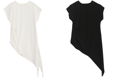 LOOSE COPPED COTTON CHIC DESIGNED LONG T-SHIRTS