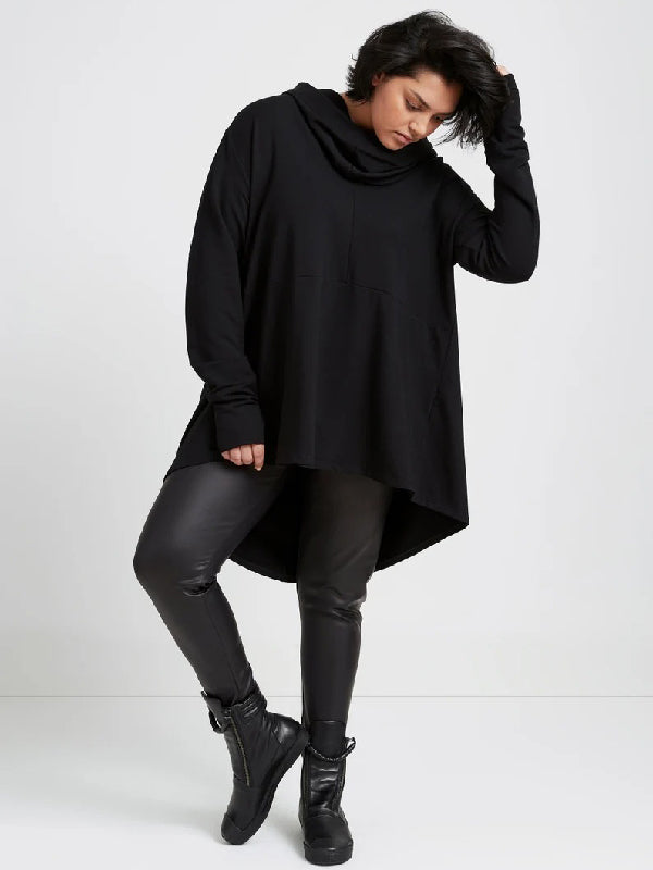 Simple Loose Solid Color High-Low Long Sleeves Hoodies