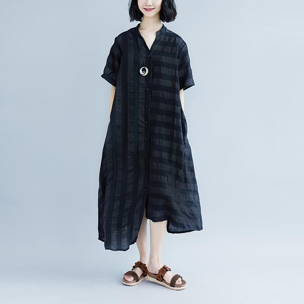 Summer Stripe Short  Sleeve Casual Dress