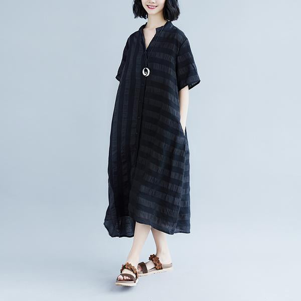 Summer Stripe Short  Sleeve Casual Dress