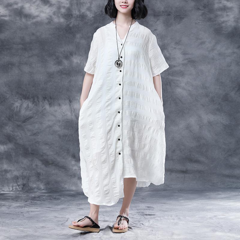 Summer Stripe Short  Sleeve Casual Dress