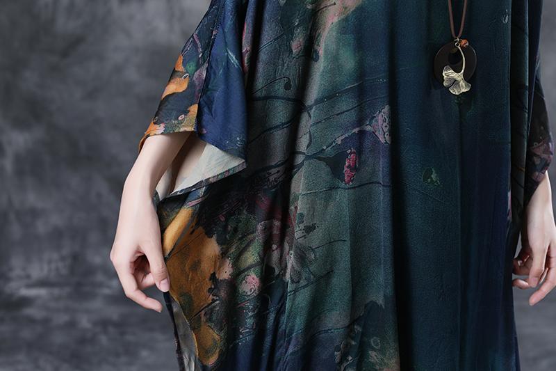 Summer Shoulder Sleeve Loose Printed Long Dress