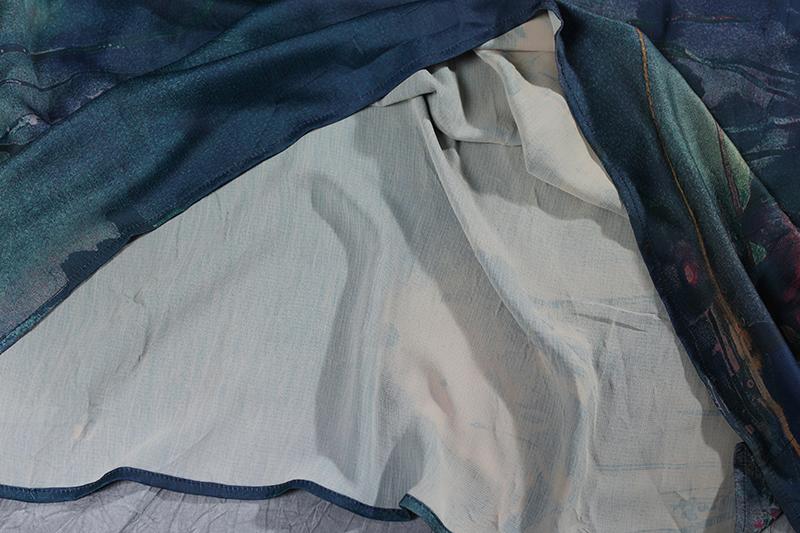 Summer Shoulder Sleeve Loose Printed Long Dress