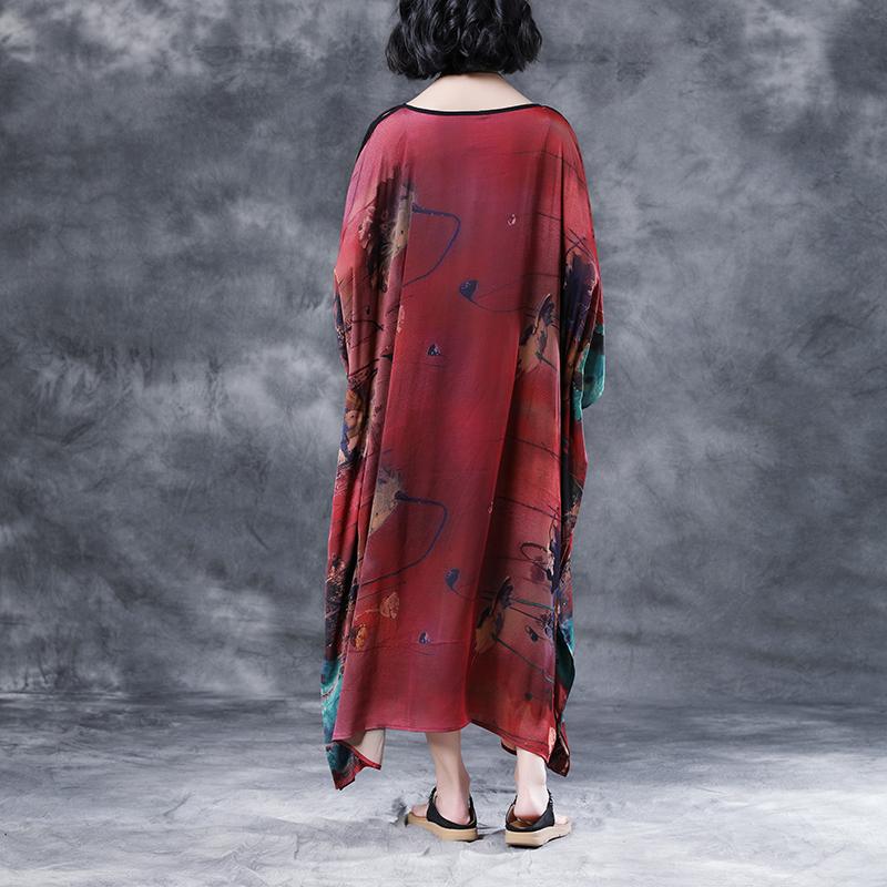 Summer Shoulder Sleeve Loose Printed Long Dress