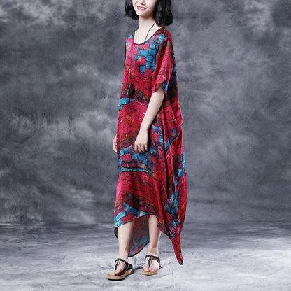 Short Sleeve Casual  Two-piece Summer Long Dress