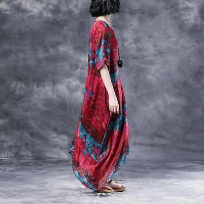 Short Sleeve Casual  Two-piece Summer Long Dress