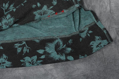 Short Sleeve Summer Flower  Slit Casual Cotton Tops