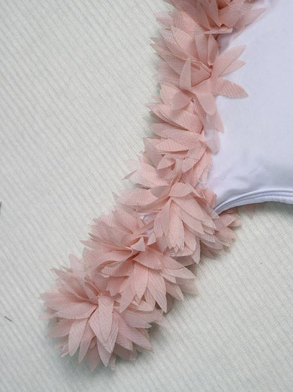 Plain One Shoulder Bikini Swimsuit