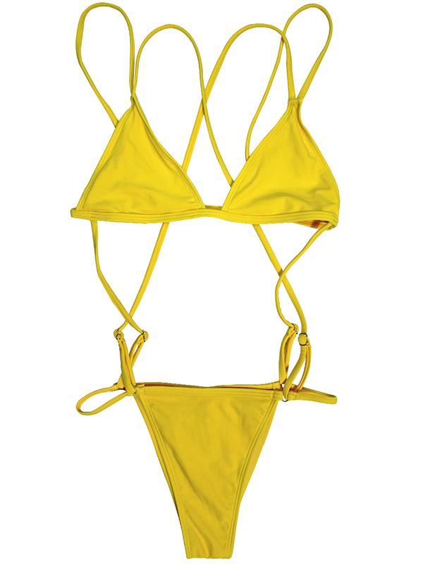 Triangle Plain Bikinis Swimwear