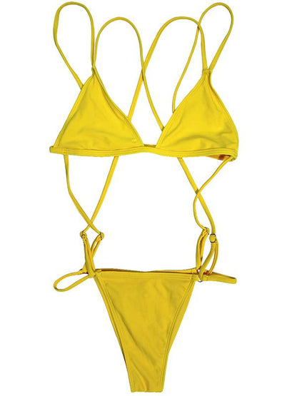 Triangle Plain Bikinis Swimwear