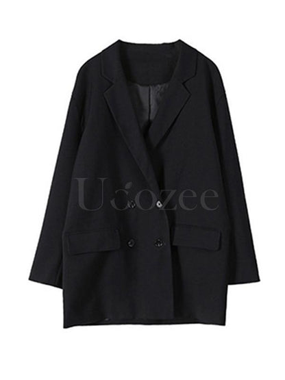 Casual Solid BF Style Suit Outwears