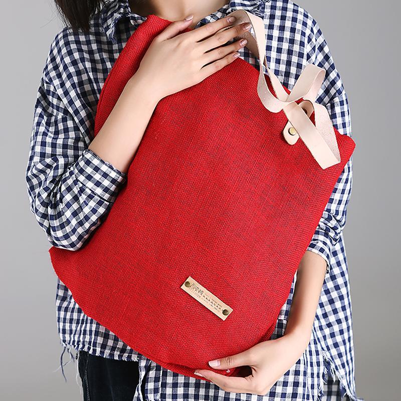 Canvas Female Big Bag Red Shoulder Bag