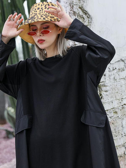 Loose A-line Cropped Long Dress