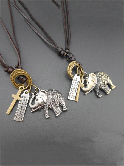 Punk Elephant Pattern Necklaces Accessories