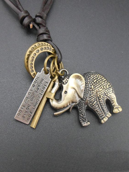 Punk Elephant Pattern Necklaces Accessories