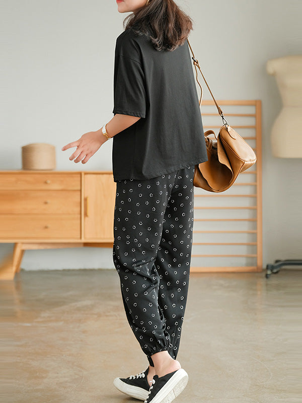 Urban Irregularity Round-Neck T-Shirts Tops