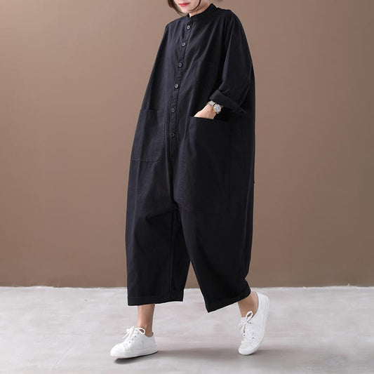 Buykud Solid Color Simple Casual Ultra-loose Rompers