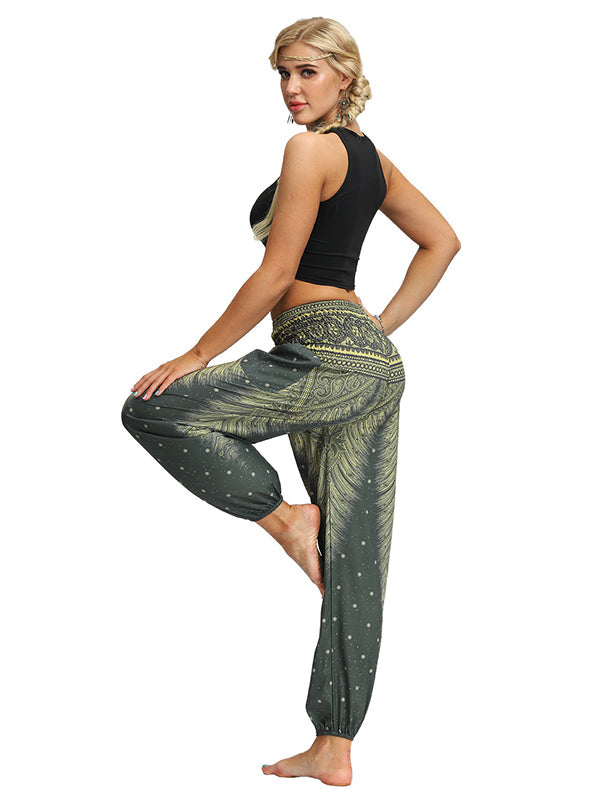 Bohemia Loose Printed Elastics Knickerbockers& Yoga Pants