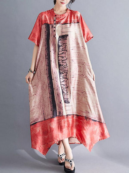 Casual Retro Cropped  Loose Long Dress