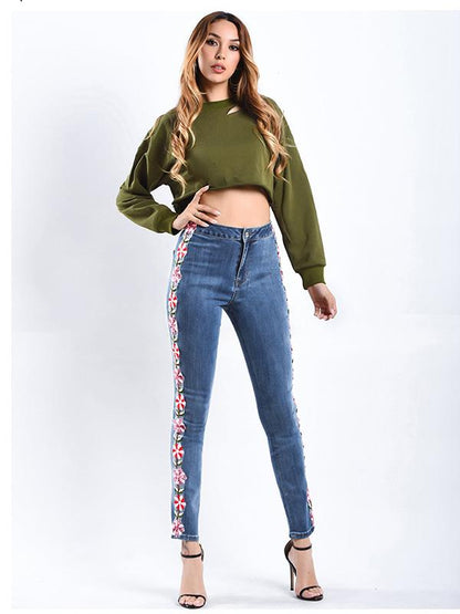 Fashion Elastic Jeans Pants Bottoms