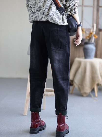 Vintage Embroidered Wide Leg Jean Pants
