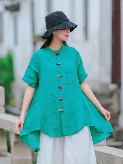 Loose A-line Cropped Blouse