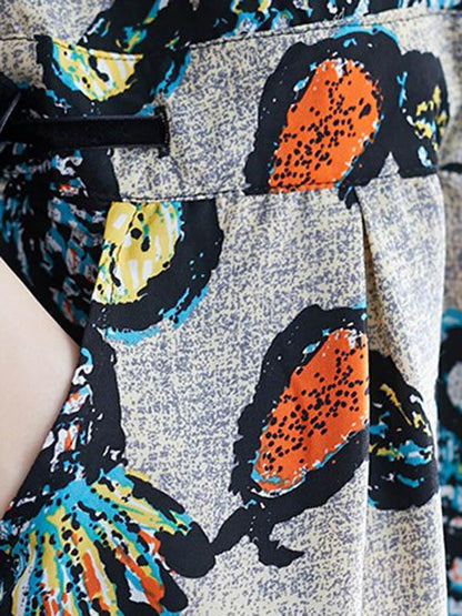 New Loose Printed Chiffon Jumpsuits Bottom