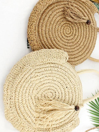 Solid Round Shape Hand-weaving Dual Bag