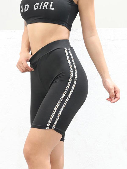 Leopard Split-joint Skinny Leg Yoga Bottoms